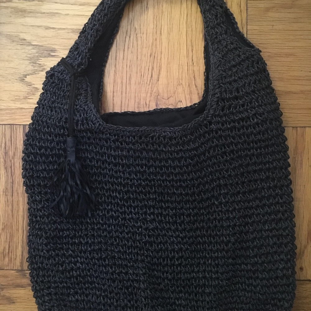 Raffia Black Bag